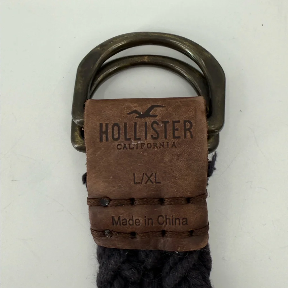Hollister Braided Woven Cloth Double‎ Loop Belt L/XL